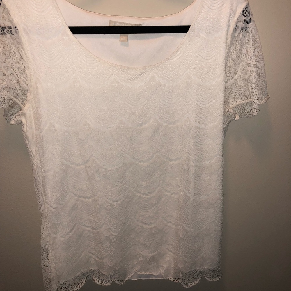 White lace shirt